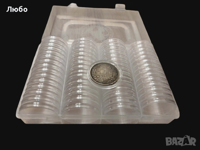 Пластмасова кутия за 60 бр. големи монети (до 41 мм), снимка 3 - Нумизматика и бонистика - 53918286