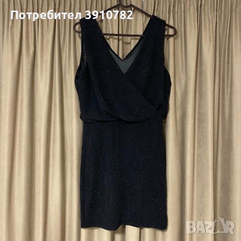 Черна блестяща рокля, М, снимка 2 - Рокли - 45079021