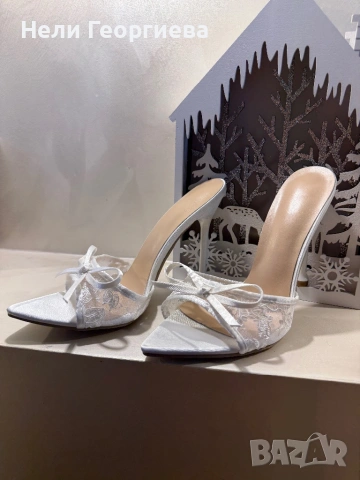Дантелени обувки, снимка 4 - Дамски обувки на ток - 53140761