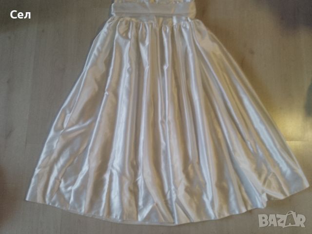 Дълга бяла официална рокля Л-ХЛ, снимка 3 - Рокли - 46068195