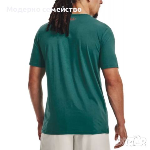 Мъжка тениска under armour x project rock brahma bull tee green orange, снимка 2 - Тениски - 46649688