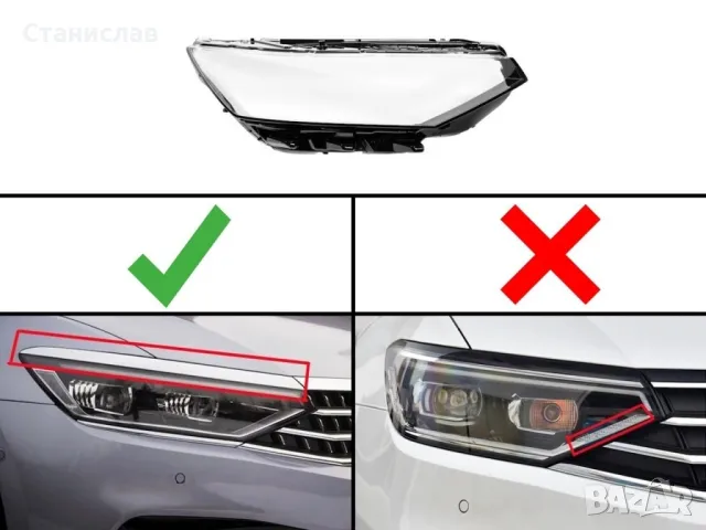 VW Passat B8 Facelift Стъкло за десен фар, снимка 5 - Части - 50297040