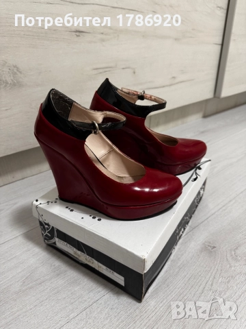 Червени обувки на платформа - елегантни и стилни, снимка 5 - Дамски обувки на ток - 27818071