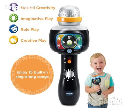 Интерактивна играчка детски микрофон Vtech Singing Sounds, снимка 2 - Музикални играчки - 46290158