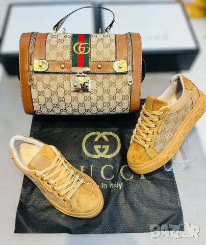 дамски комплекти чанта и маратонки gucci , снимка 7 - Чанти - 48360731