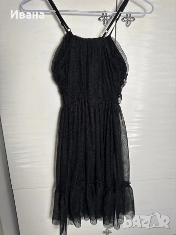 Черна дамска рокля, снимка 2 - Рокли - 53526236