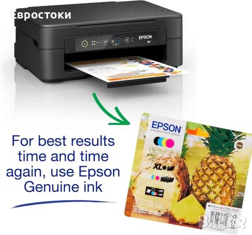 Многофункционален безжичен мастиленоструен принтер Epson Expression XP-2200 A4 с комплект тонер касе, снимка 3 - Принтери, копири, скенери - 48215464