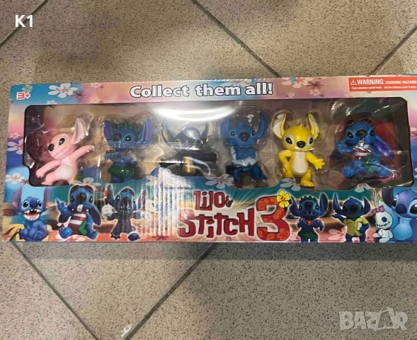 НОВО! Голям комплект 6 броя фигурки Лило и Стич, Lilo and Stitch