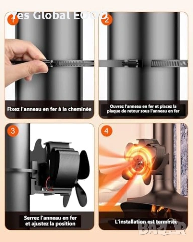 Магнитен вентилатор за камина без ток + резервен пръстен, снимка 8 - Други стоки за дома - 53634459