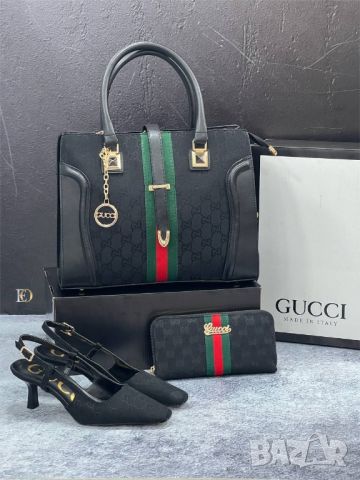 дамски обувки, чанта и портмоне gucci , снимка 1 - Чанти - 46504297