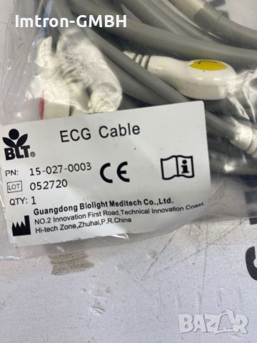 ECG Cable Blt ECG Lead кабел 12-пинов 8A 5-отвеждащ Aha Pn: 15-027-0003, снимка 3 - Медицински консумативи - 46755318