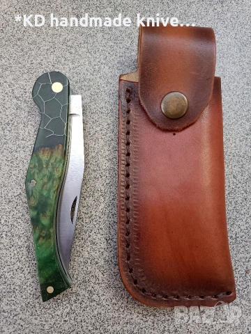 Сгъваем нож "Кондре" ръчно изработен + ПОДАРЪК кания, снимка 5 - Ножове - 48725453