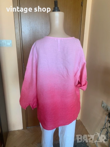 Ленена блуза омбре Charles Vögele , размер L, снимка 3 - Блузи с дълъг ръкав и пуловери - 53849710