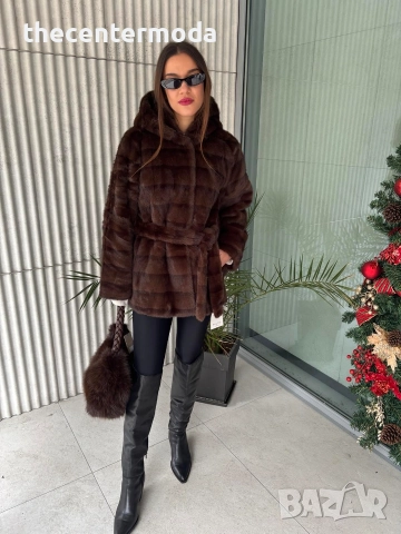 Дамско кафяво палто 
