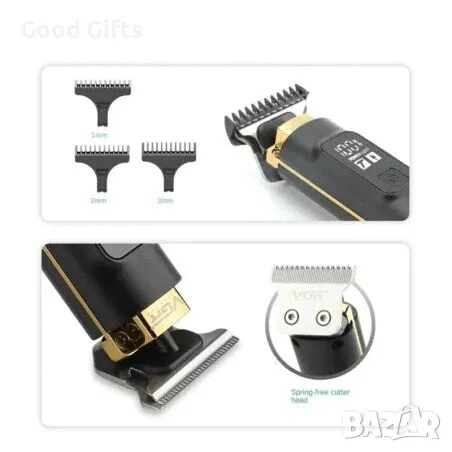 VGR V-985 – Прецизен тример с LED дисплей и Turbo режим, снимка 5 - Машинки за подстригване - 50392519