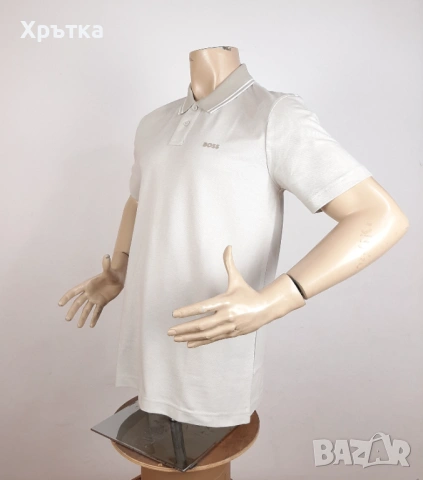 Hugo Boss Peoxfordnew - Оригинална мъжка тениска с яка р-р L/XL, снимка 5 - Тениски - 54151659