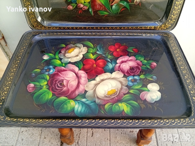 Поднос, емаил, снимка 3 - Антикварни и старинни предмети - 52850100
