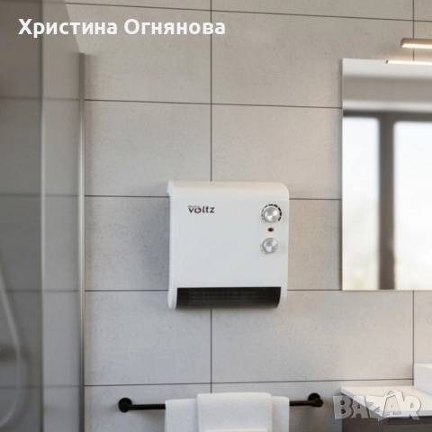 Отоплителна печка за баня Voltz OV51970J – 2000W, вентилатор, водоустойчива, снимка 2 - Отоплителни печки - 52893672