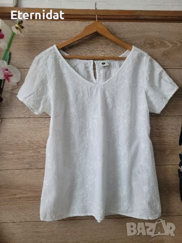 Бяла блуза памучна материя 