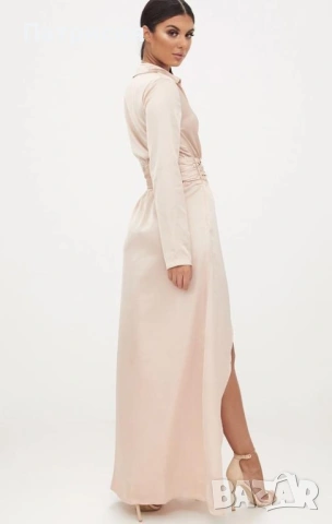 Нова Рокля, марка Pretty Little Thing, цвят шампанско/розов, материя сатен,за бал или гост на сватба, снимка 3 - Рокли - 54219549