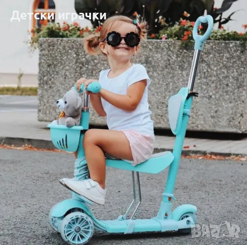 Тротинетка 5в1 с поставка за крачета, родителски контрол, широки гуми, снимка 2 - Скутери и тротинетки - 49640879