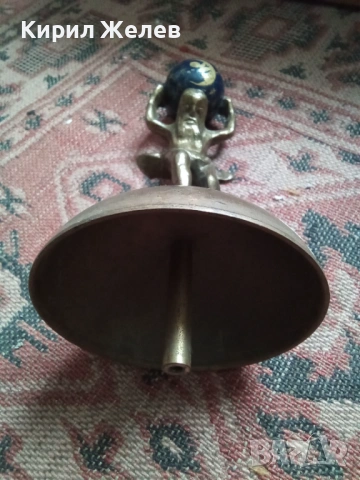 Бронзова статуетка атлас настройка на стенен часовник 50706, снимка 2 - Антикварни и старинни предмети - 53393088