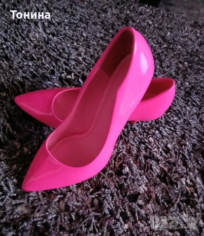 Бонбонени дамски , лачени обувки 