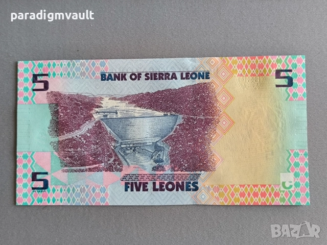 Банкнота - Сиера Леоне - 5 леонес UNC | 2022г., снимка 2 - Нумизматика и бонистика - 51779941