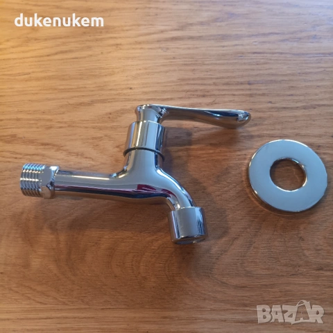 Стенен спирателен кран за градина и балкон G1/2 – хромиран, снимка 8 - Напояване - 53121831