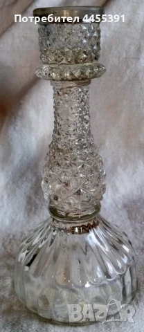 Стари свещник стъкло, снимка 3 - Други - 51385342