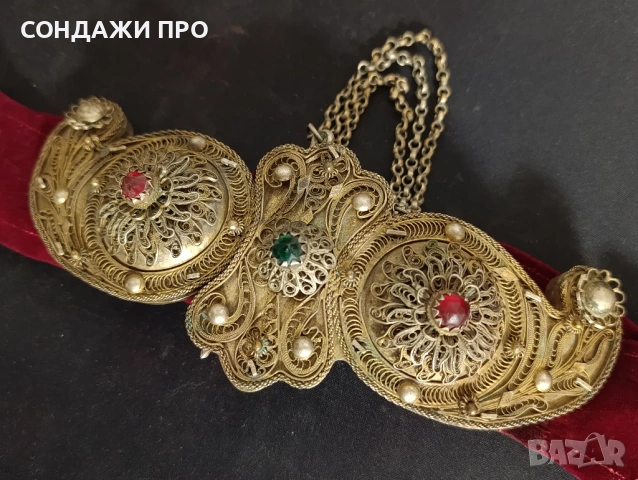 Пафти Сребърни Филигран Позлата Носия, снимка 5 - Антикварни и старинни предмети - 53065620