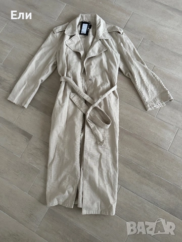 Елегантно дълго дънково палто 