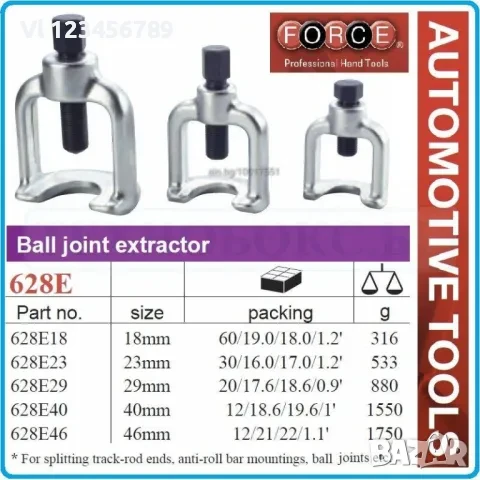 Скоба за ябълковидни болтове FORCE 46 мм, снимка 2 - Други инструменти - 50813655