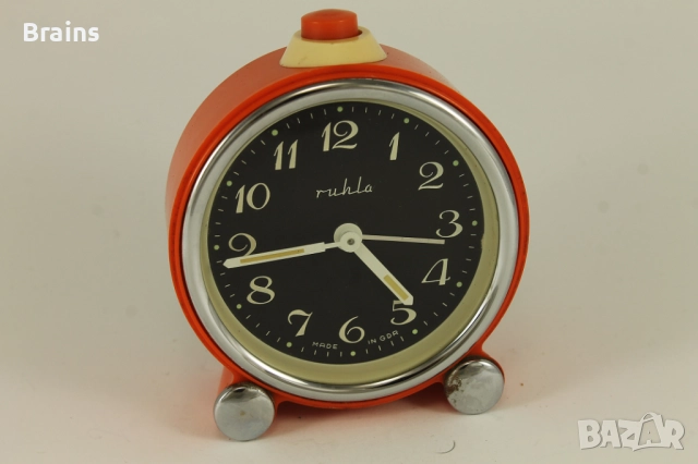 Стар Немски Будилник RUHLA 1960-те, снимка 2 - Антикварни и старинни предмети - 51867910