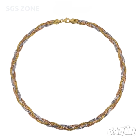 позлатено сребърно колие от Италия 925, снимка 2 - Колиета, медальони, синджири - 51759948