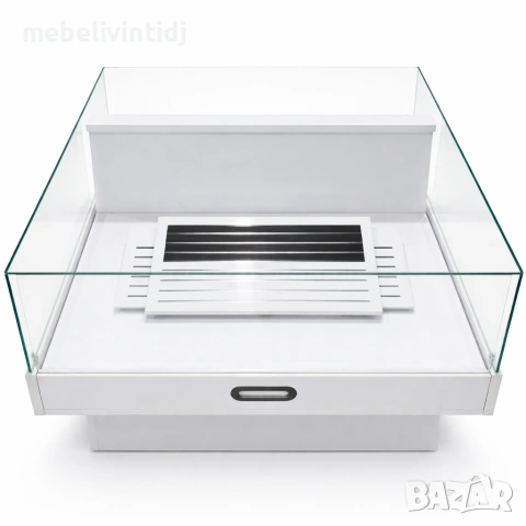 Стъклена витрина с шкаф – бяла, снимка 5 - Витрини - 53576027