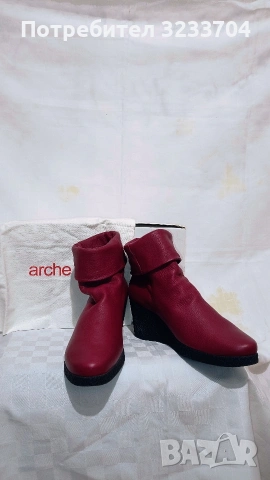 Ексклузивни червени боти Arche – Естествена кожа и премиум комфорт, снимка 6 - Дамски боти - 53012660