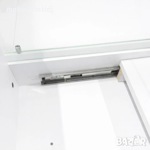Стъклена витрина с шкаф – бяла, снимка 14 - Витрини - 53576027