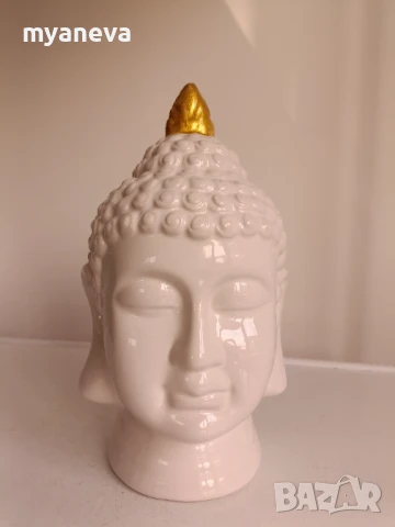 Порцеланова глава на Буда в поза релакс и медитация. , снимка 8 - Статуетки - 50525673