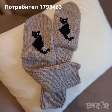 Ръчно плетени мъжки чорапи размер 42, снимка 1 - Мъжки чорапи - 46444625