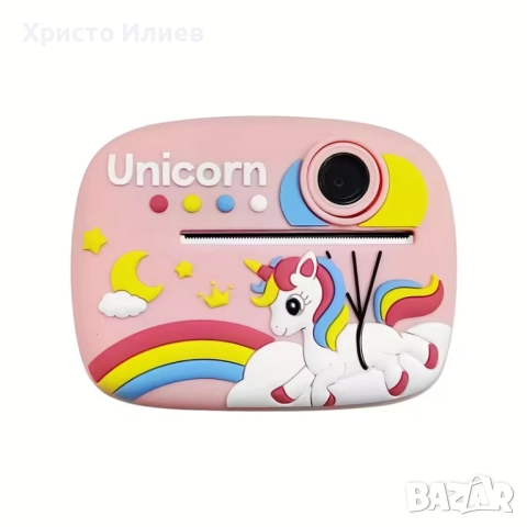 Детска камера с функция за печат Детски фотоапарат с дисплей за моментни снимки Розов, снимка 3 - Други - 49857747