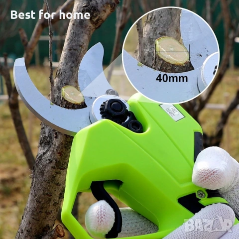 Електрически ножици за клони YOUGFIN 40 мм (1,6 инча), Безжични ножици за клони, тежки, снимка 3 - Други инструменти - 54127183