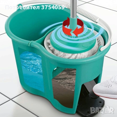 Иновативна кофа за моп за бързо и лесно почистване - CLEANmaxx Power Mop с двукамерна филтърна , снимка 4 - Мопове, кофи, четки и метли - 53209156