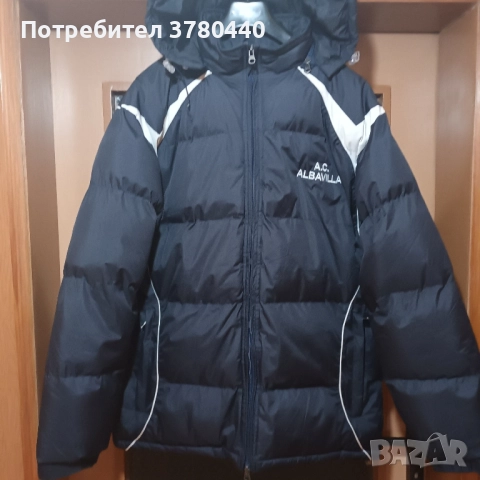 Черно италианско зимно яке с качулка " ALBAVILLA"