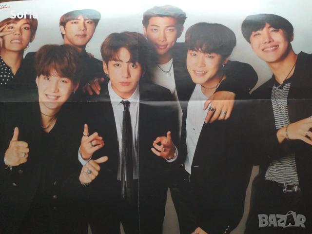 комплект от 3 плаката на BTS от списание запазени за фенове и колекционери