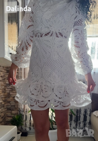Елегантна рокля в бяло, снимка 11 - Рокли - 51470717