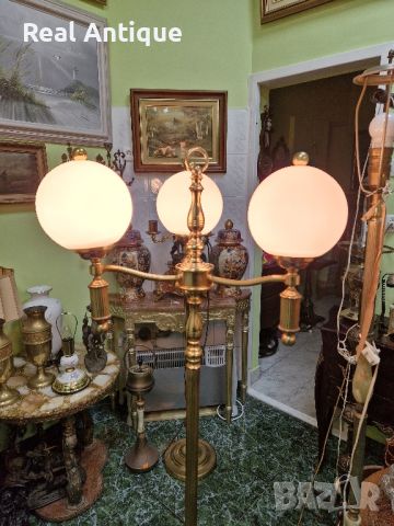 Уникална много красива антикварна английска бронзова подова лампа , снимка 3 - Антикварни и старинни предмети - 45552846