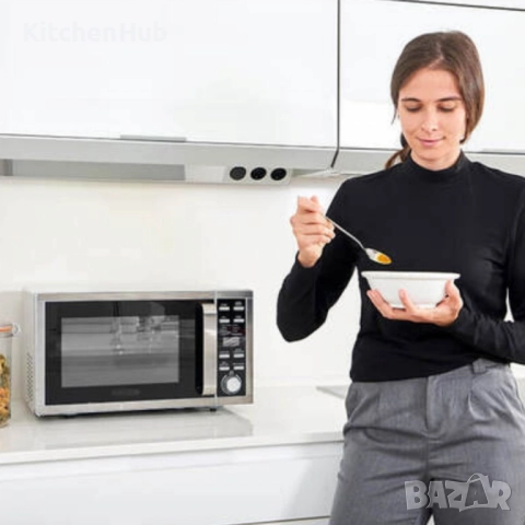 Микровълнова с грил и конвекция Black+Decker BXMZ900E – 25L, снимка 3 - Микровълнови - 52383066