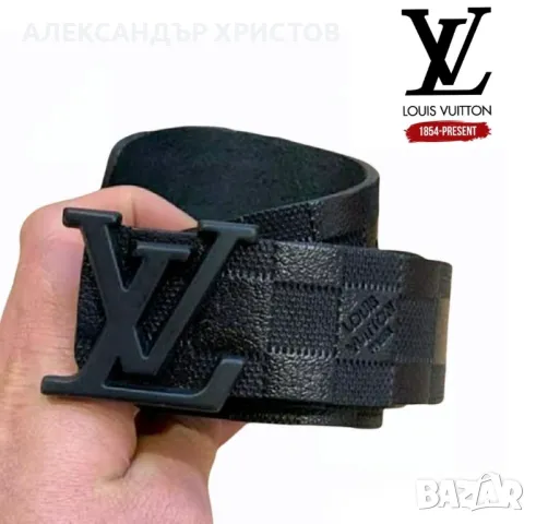 Louis Vuitton мъжки кожени колани с метална катарама, снимка 7 - Колани - 48911346