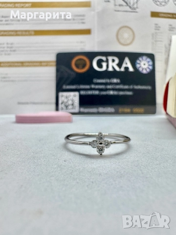 Сребърен пръстен с мойсанит  (диамант), снимка 7 - Пръстени - 51949648